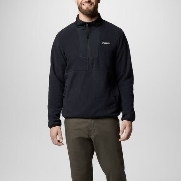 Columbia 1/2 Fleece Sweater Size Medium Mens Black Sequoia Grove $60 - Picture 16 of 16